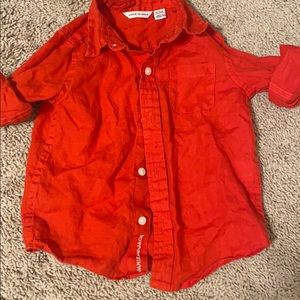 Janie & Jack button down linen shirt 18-24 months
